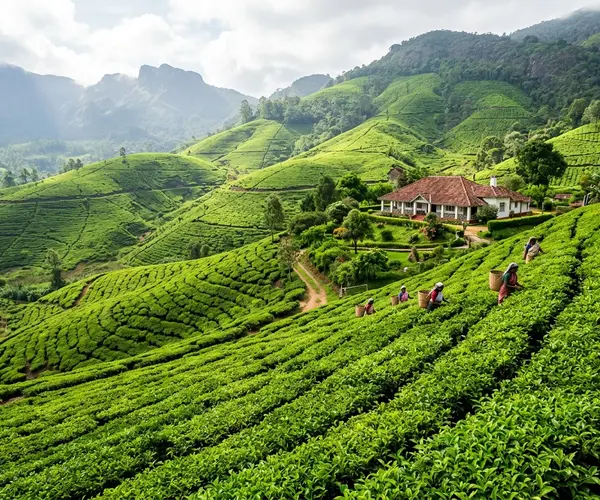 Nuwara Eliya tea plantations in the hill country