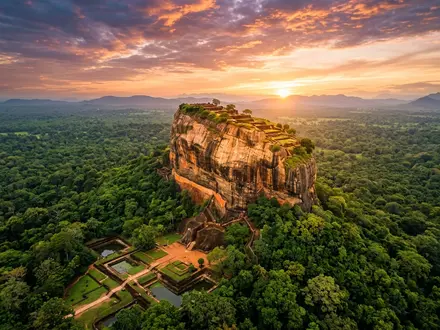 Sigiriya Rock at Dawn