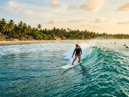 Surfing at Main Point