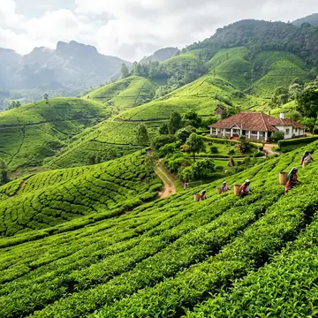 Nuwara Eliya tea plantations in the hill country