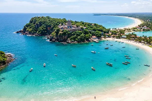 Trincomalee harbour with Nilaveli beach